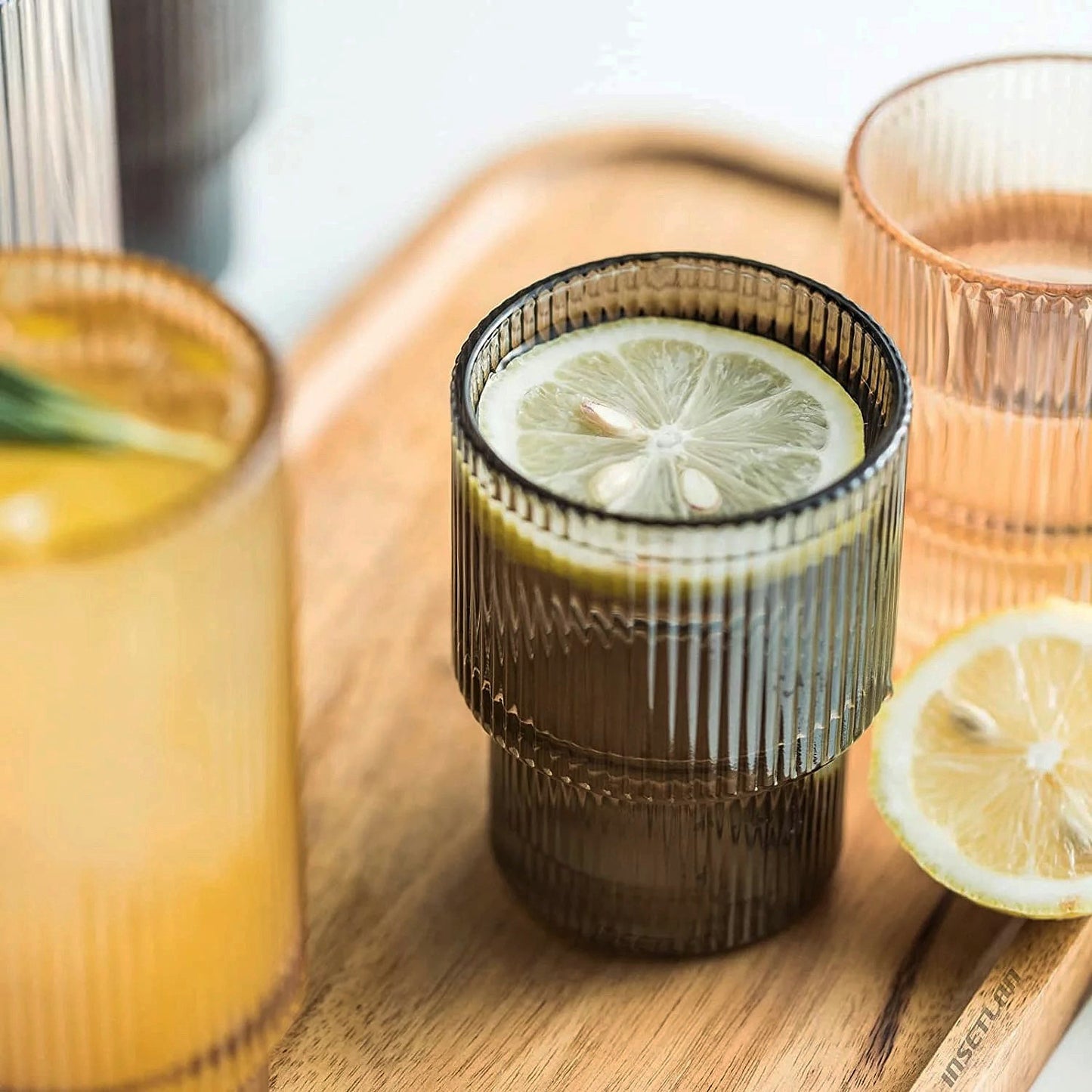 vintage inspired ripple glassware set