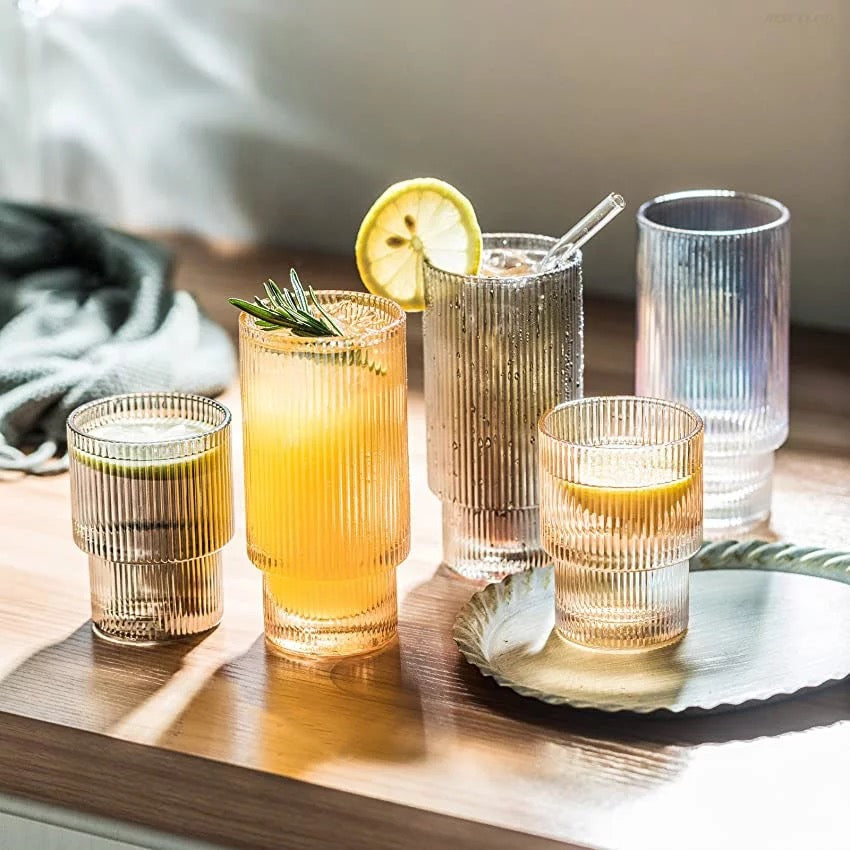 vintage inspired ripple glassware set