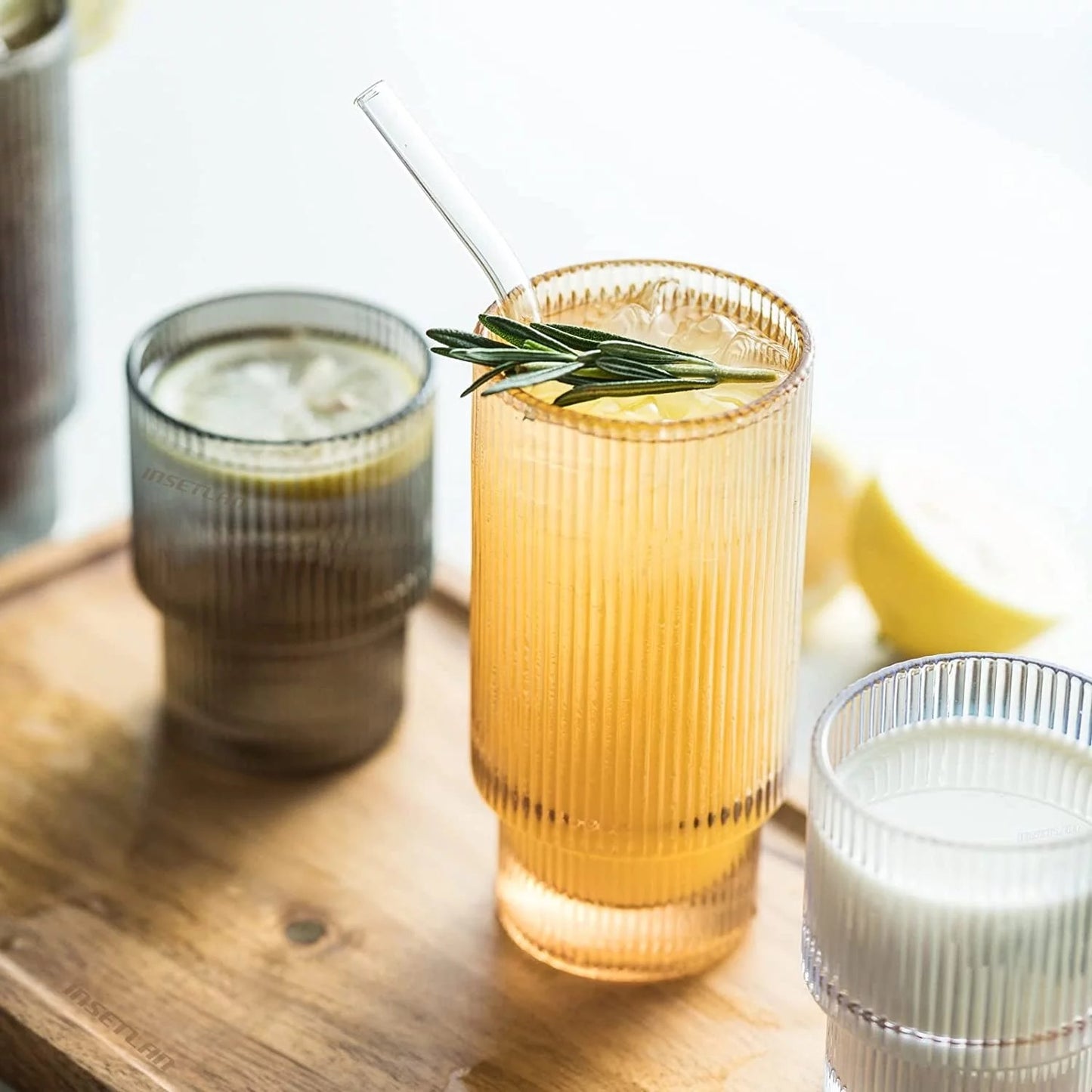 vintage inspired ripple glassware set